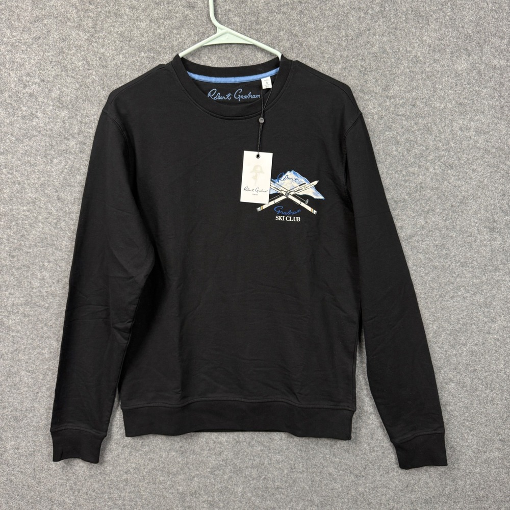 Robert‎ Graham Mens Hit The Slopes Ski Club Long Sleeve T Shirt Black NWT Size S